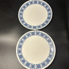 Royal Tuscan Charade - blue fine bone china vintage retro x 2 side plates