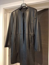 leather coat women knee length