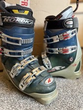 Nordica W8 Ski Boots Green Blue Comfort Ladies 25 25.5 295mm Warm Fit Thermo .