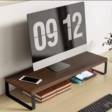 Dark Brown Wood Monitor Stand Riser