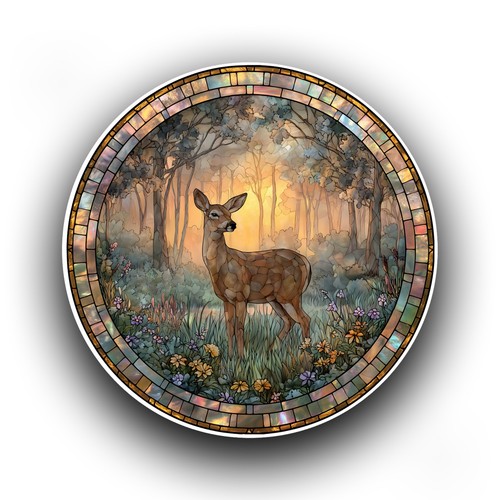 Deer forest animal stained - forest,