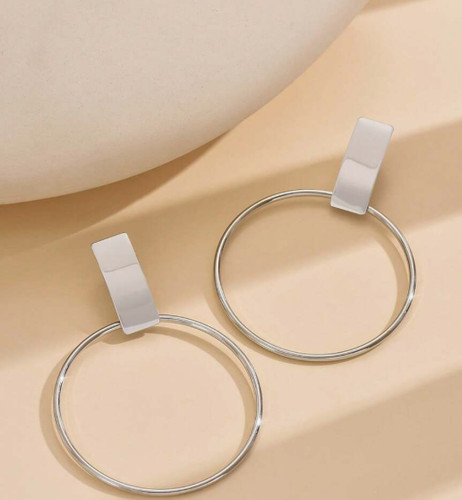 Clip hoop earrings round - on,