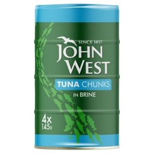 John West Tuna Chunks In Brine In Tins 4 x 145g