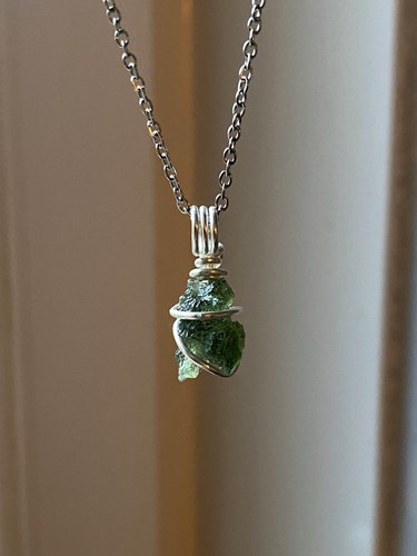 Genuine moldavite silver