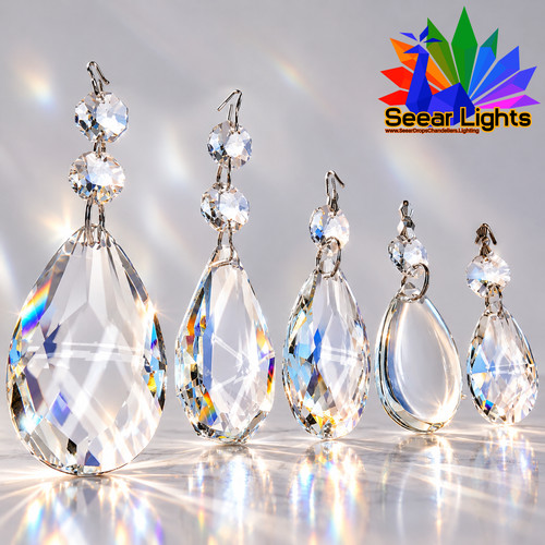 Clear oval cut glass - oval, crystals