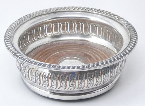 Bottle coaster silver plated - silver,
