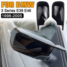 M Style Door Mirror Cover Caps Gloss Black For BMW E46 Sedan 1998-2005 E39 4Door