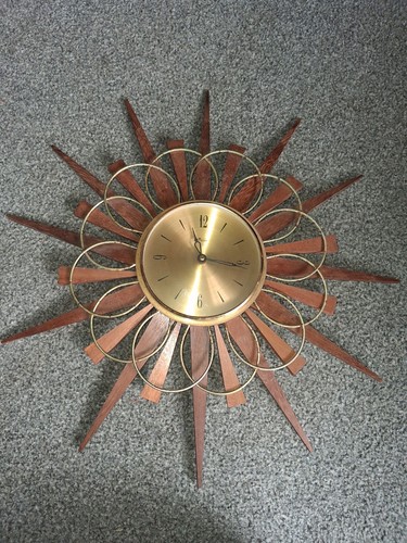 Vintage sunburst wall - sunburst, clock