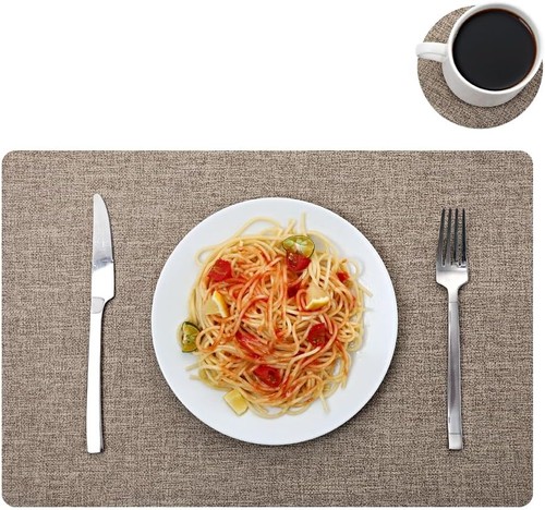 Leather placemats and coaster - leather,