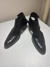 CYDWOQ Vintage Womens Leather Sandals Black 39-1/2 Handmade In USA EUC