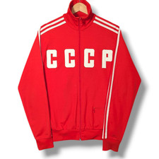 Adidas Originals CCCP Track Jacket Mens Medium Red Football Tracksuit Top Russia