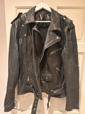 Vintage Black Leather Biker Jacket, Size L, Punk Emo, Cool