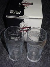 8 x Carling Spot On pint glasses (new and boxed)
