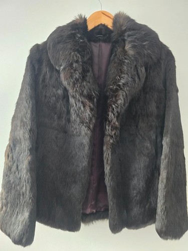 Fur jacket coat womens - jacket, brown