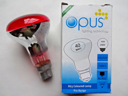 40w b22 bayonet red coloured - 40w,