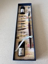 Calligraphy Set 8 Nibs Black & Blue Ink Italy