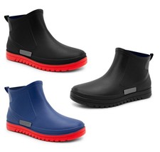 Mens Ankle Wellies Boots Slip