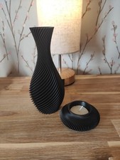 Decorative Ribbed/Spiral vase 3d printed handmade with matching tealight