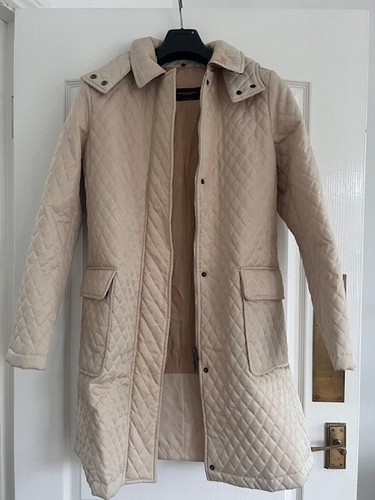 Ladies long cream padded - long,