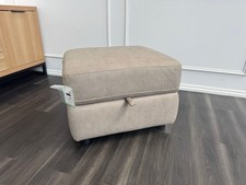 Furniture Village Contempo Beige Fabric Storage Footstool
