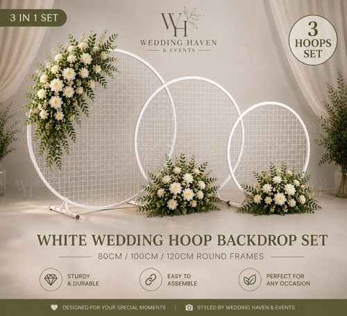 White wedding hoop backdrop - wedding,