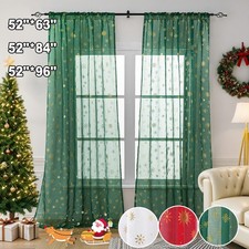2 Panels Christmas Sheer
