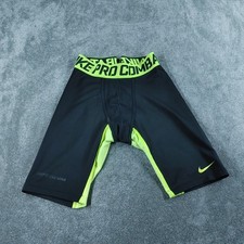 Nike Pro Combat Shorts Mens Large Black Neon Hyperwarm Gym Compression