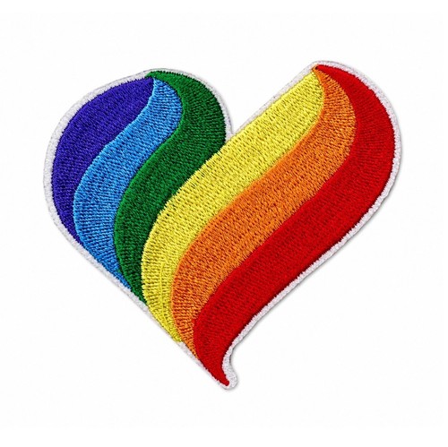 Rainbow swirl heart - rainbow,