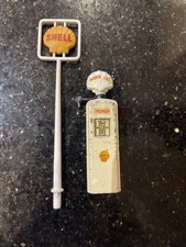 Vintage Diecast Shell Petrol Pump and Plastic Shell Sign