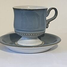 Denby Castile Blue Footed Cup And Saucer Vgc Vintage Retro
