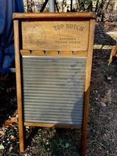 Rare Antique National Washboard GLASS WASHER BOARD Chicken Chicago Saginaw