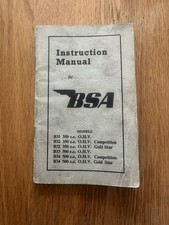 BSA 350 & 500cc B31 B32 B33 B34 (INCL GOLD STAR & COMP.) 1952 INSTRUCTION MANUAL
