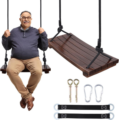 Wooden swing seat carbonized - swing,