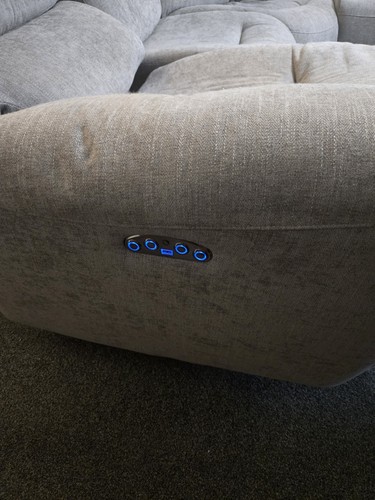 Grey fabric reclining corner - fabric,