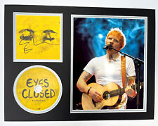 PROOF ED SHEERAN SIGNED CD PHOTO MOUNT EYES CLOSED COA AUTOGRAPH