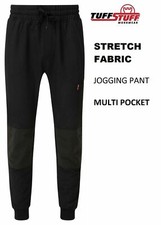 Tuff Stuff 718 Work Joggers Pants Trousers  Elasticated Hyperflex Zip Pockets 
