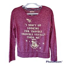 Harry Potter Soft Sweatshirt Maroon Burgundy Primark Long Sleeves Size 4/6 Light