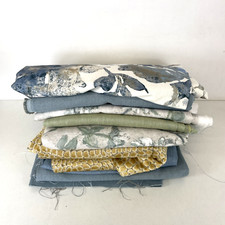 Haberdashery Fabric Bundle in Blue Green Yellow - Over 7.5Kg Projects Upcycle 