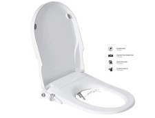 GEOATON Combined Toilet Seats Bidet with Non Electric Self Cleaning Dual Nozzles