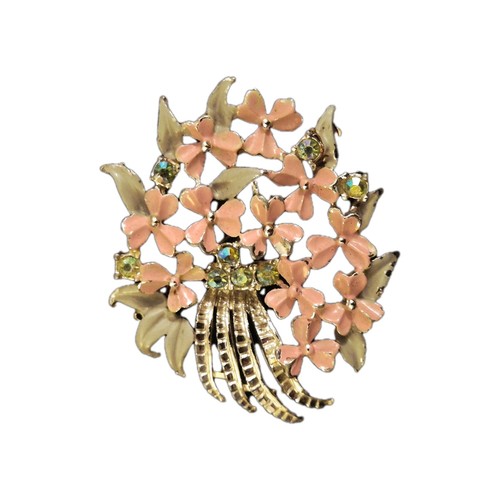 Vintage silver tone rose - silver, &