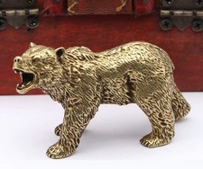 Brass Roaring Bear Figurine