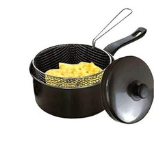 9inch CHIP PAN Fryer + Basket Non Stick with Basket Aluminium Saucepan UK