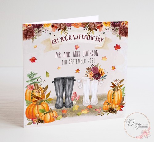 Autumn wedding card - wedding,