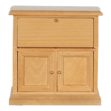 Dolls House Bureau Desk Oak Colour Study Furniture JASPERS Miniature 1:12 Scale