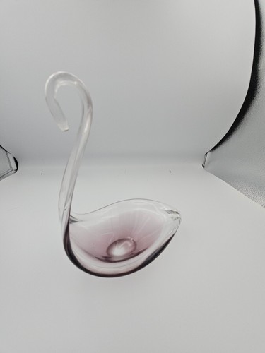 Handcrafted glass swan dish - glass,