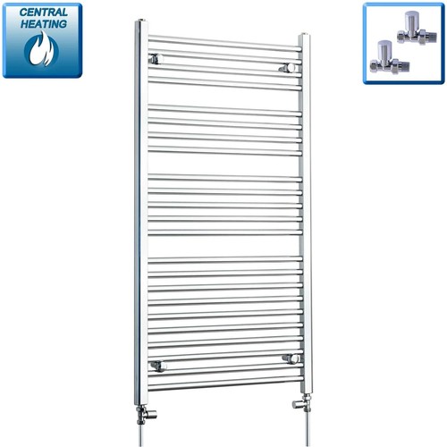 Chrome heated towel rail - heated,