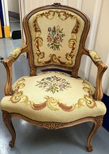 Vintage reproduction floral tapestry armchair