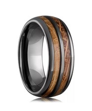 Mens Wedding Ring 8mm Tungsten Carbide Whiskey barrel Wedding band men and women