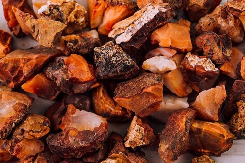 Raw carnelian crystals - raw,