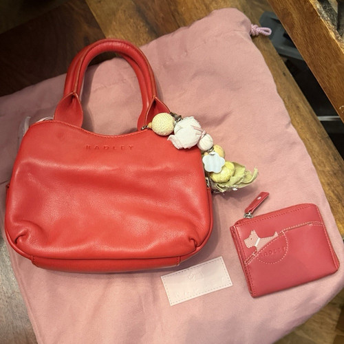 Radley red leather satchel - radley,